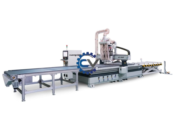 MÁY CNC NESTING 4 ĐẦU FULL LINE GIA CÔNG VÁN HT-R4F
